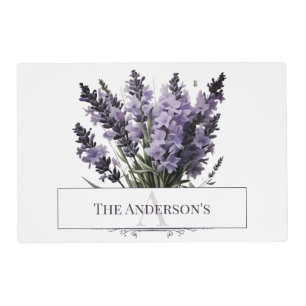 Watercolor Lavender Bouquet Personalized Placemat