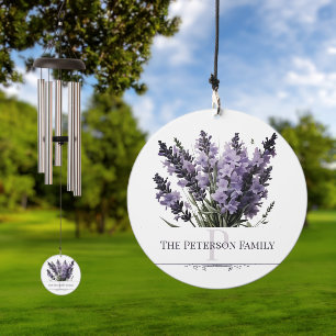 Watercolor Lavender Bouquet Personalized Wind Chime