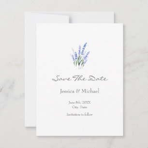 Watercolor Lavender Bouquet Save The Date