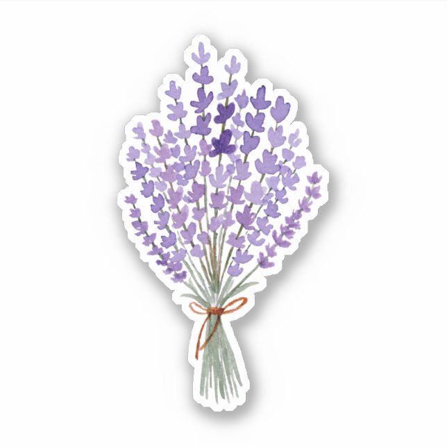 Watercolor Lavender Bouquet  Sticker (Front)