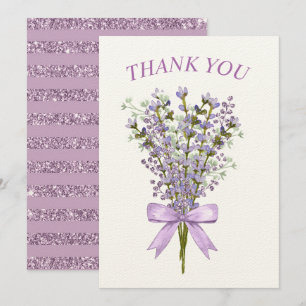 Watercolor Lavender Bouquet Thank You  Card