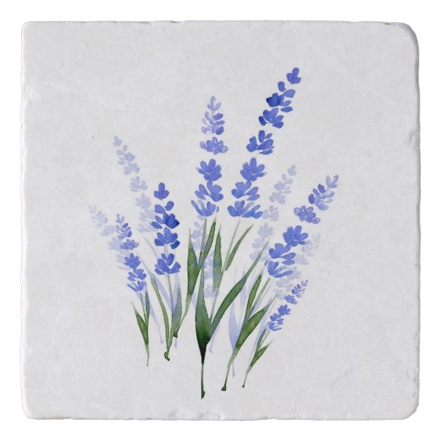 Watercolor Lavender Bouquet  Trivet (Front)