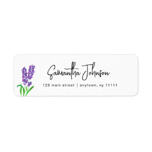 Watercolor Lavender Chic Return Address Label
