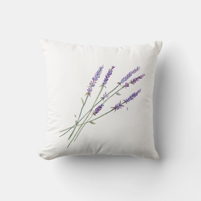 Watercolor Lavender Design Pillow (Front)
