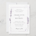 Watercolor Lavender Elegant Wedding Invitation at Zazzle