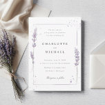 Watercolor lavender elegant wedding invitation