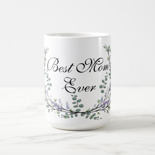 Watercolor Lavender Eucalyptus best mom ever Coffee Mug