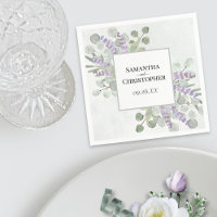 Watercolor Lavender & Eucalyptus Elegant Wedding