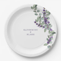 Watercolor Lavender & Eucalyptus Names Wedding
