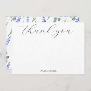 Watercolor Lavender & Eucalyptus Pattern Thank You Card