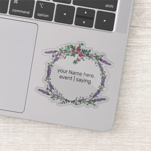 Watercolor Lavender Eucalyptus vintage red roses Sticker