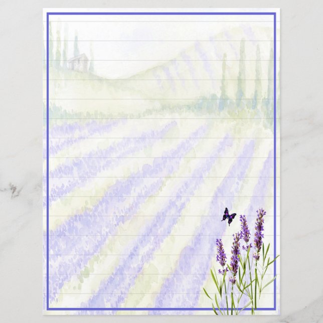 Watercolor lavender field (Front)