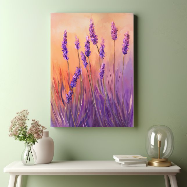 Watercolor Lavender Field Canvas Print (Creator Uploaded)