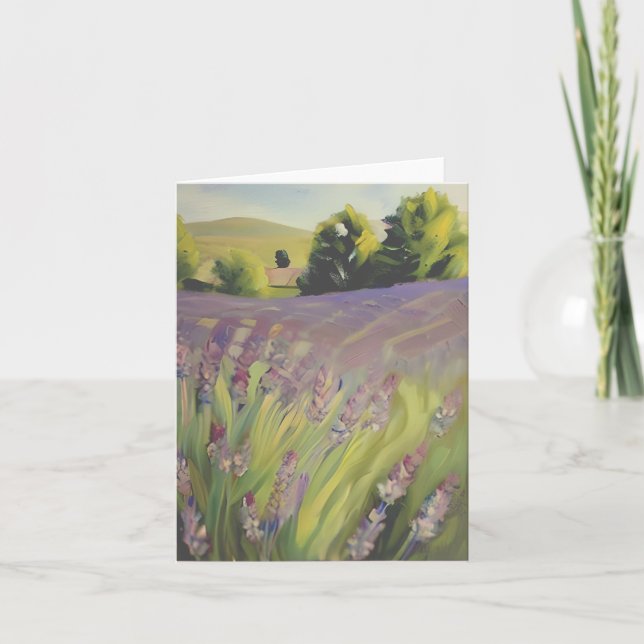 Watercolor lavender field customizable card (Front)