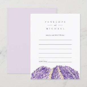 Watercolor Lavender Fields Advice and Wishes Card