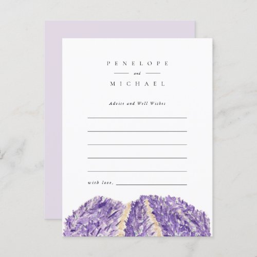 Watercolor Lavender Fields Advice and Wishes Card