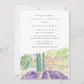 Watercolor Lavender Fields Bridal Shower Invitation (Front)