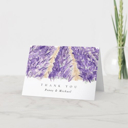 Watercolor Lavender Fields Thank You Cards
