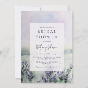 Watercolor Lavender Floral Bridal Shower Invitation