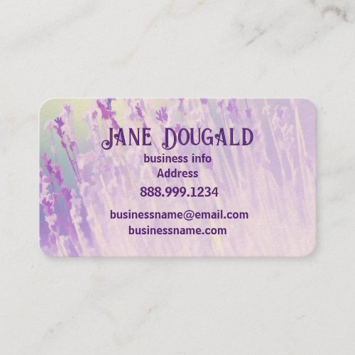 Watercolor Lavender Floral Classic Writers Busine Business Card