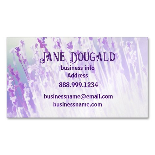 Watercolor Lavender Floral Classic Writers  Business Card Magnet