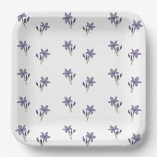 Watercolor Lavender Floral Paper Plates