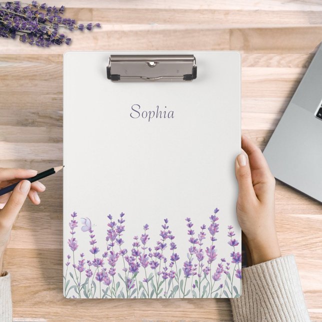 Watercolor Lavender Floral Purple Clipboard (Creator Uploaded)
