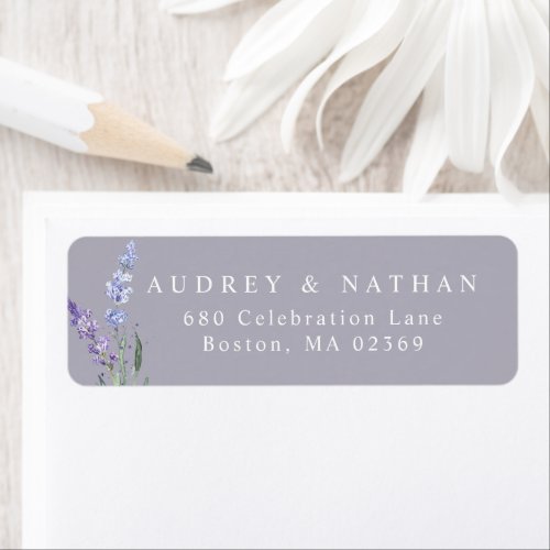 Watercolor Lavender Floral Return Address Label