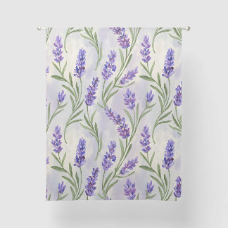 Watercolor Lavender Floral Seamless Pattern Sheer Curtains