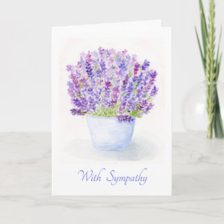 Watercolor Lavender Floral SYMPATHY Card