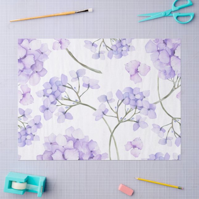 Watercolor Lavender Floral  Tissue Paper (Craft)