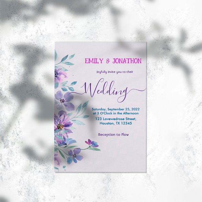 Watercolor Lavender Floral Wedding Invitation (Creator Uploaded)