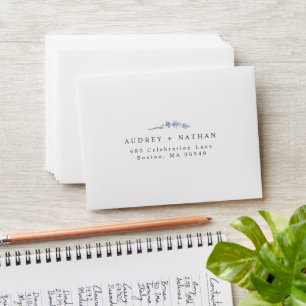 Watercolor Lavender Floral with Return Address Envelope