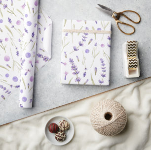Watercolor Lavender Floral Wrapping Paper
