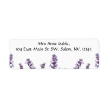 Watercolor Lavender Flower Buds Return Address