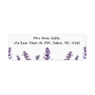 Watercolor Lavender Flower Buds Return Address Label