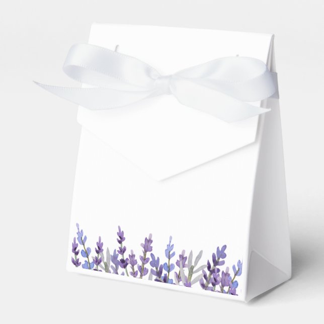 Watercolor Lavender Flower Favor Box (Front Side)