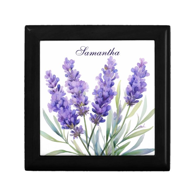 Watercolor Lavender Flowers Gift Box (Front)