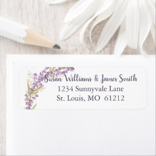 Watercolor Lavender Flowers Return Address Labels