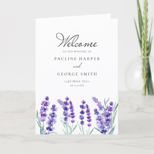 Watercolor Lavender Flowers Spring Wedding Booklet Program