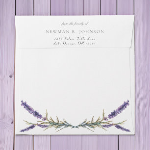 Watercolor Lavender From the Family Of Funeral Envelope