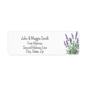 Watercolor Lavender Garden Flower Art Label