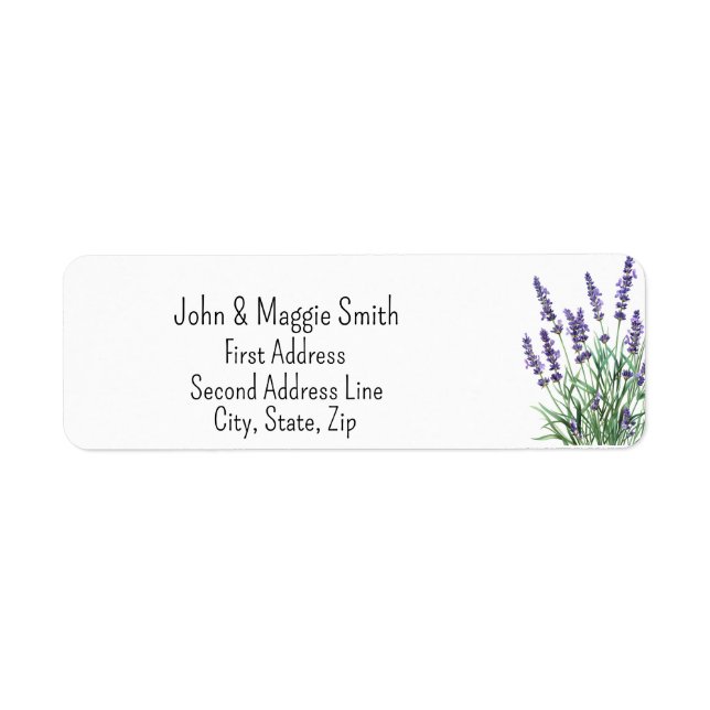 Watercolor Lavender Garden Flower Art Label (Front)