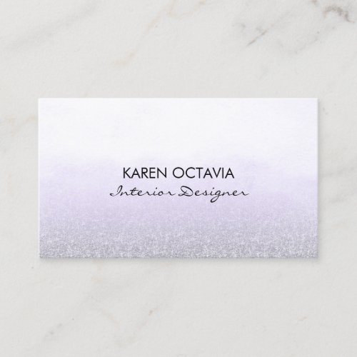 Watercolor Lavender Glitter Business Card - Watercolor Lavender Faux Glitter Business Card