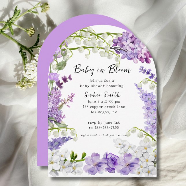 Watercolor Lavender Hydrangeas Baby Shower Invitation (Creator Uploaded)