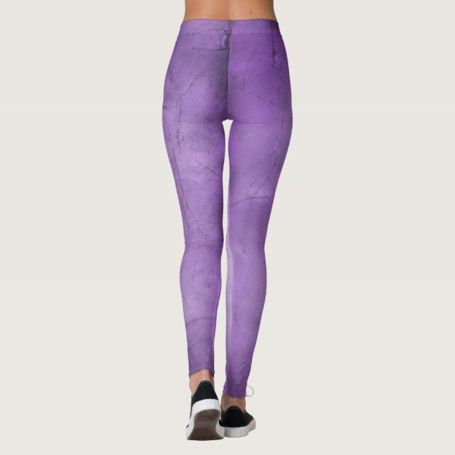 Watercolor Lavender Leggings - Purple Yoga Pants (Back)