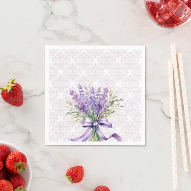 Watercolor Lavender  Napkins (Insitu)