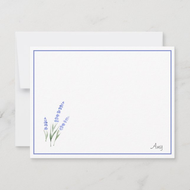Watercolor Lavender Note Card (Front)