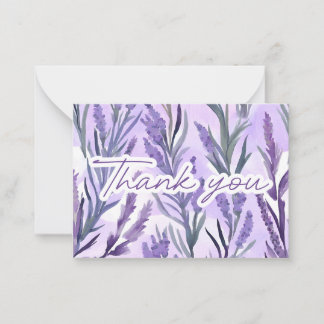 Watercolor Lavender of Gratitude Thank You Note