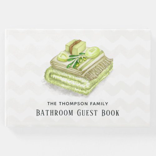 Watercolor Lavender Olive Soap Bathroom Guest Book